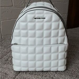 Michael Kors Quilted White Shelia Backpack